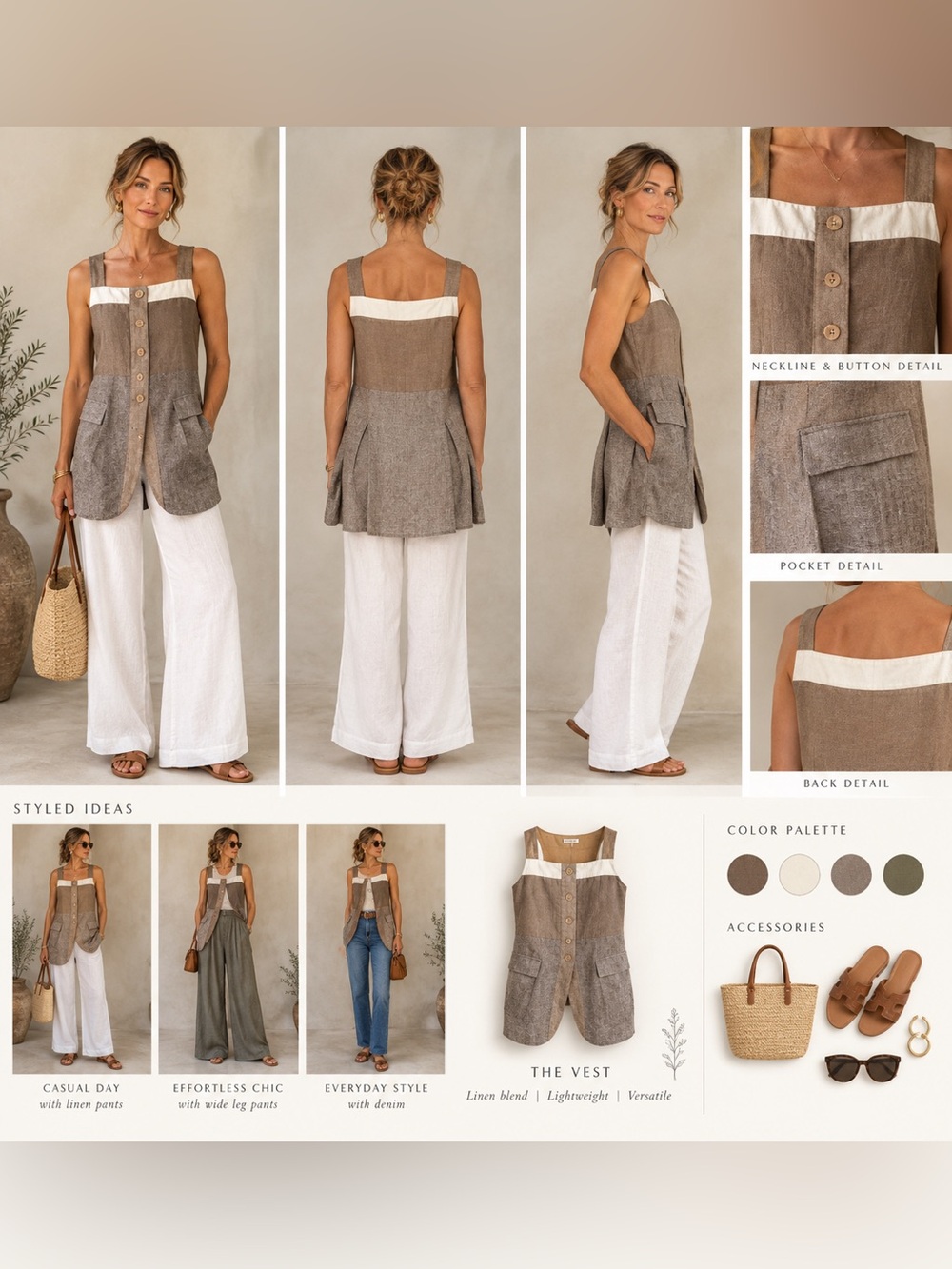NWT Burberry Taupe and White Button-Front Top size 8